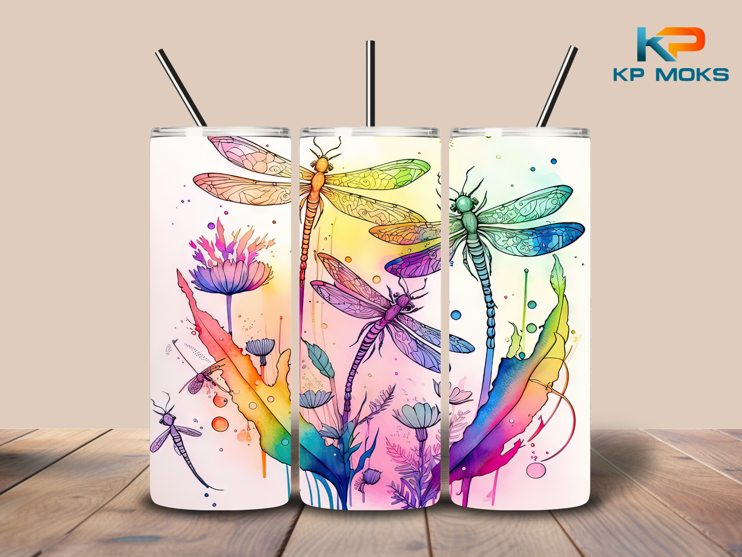 Dragonfly Watercolors Tumbler