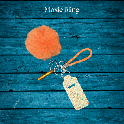 Butterflies Moxie Bling - Maximize Your Moxie - Pom-Pom, Chapstick Holder, Safety Whistle, Wristlet