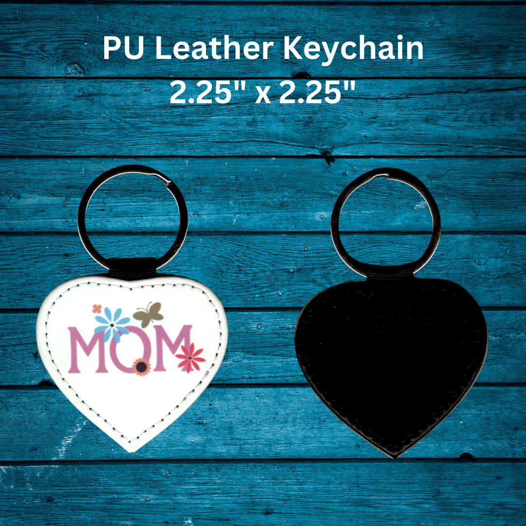 Faux Leather Heart Keychain