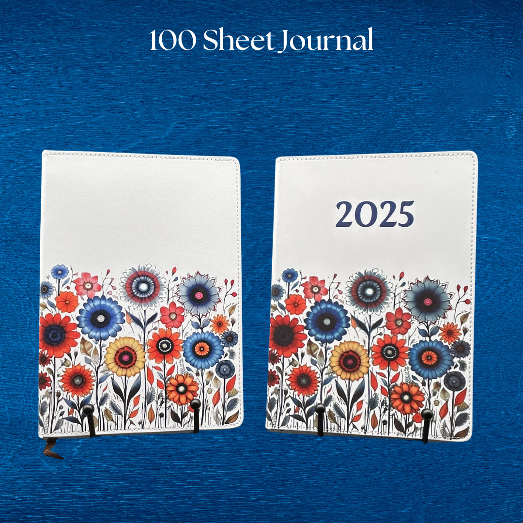 Retro Flowers Vibrant Journal or Notebook