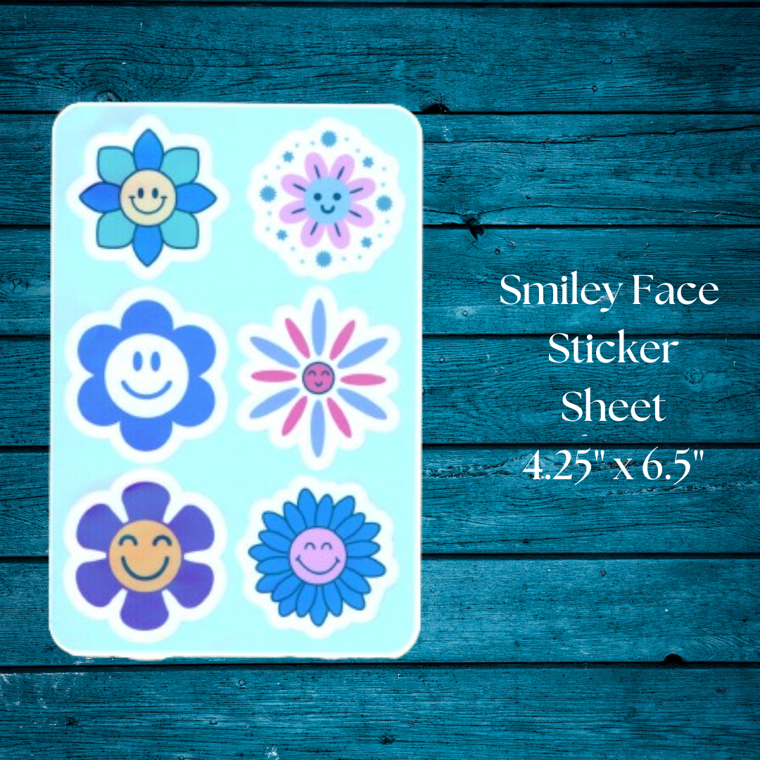 Smiley Face Retro Sticker Set