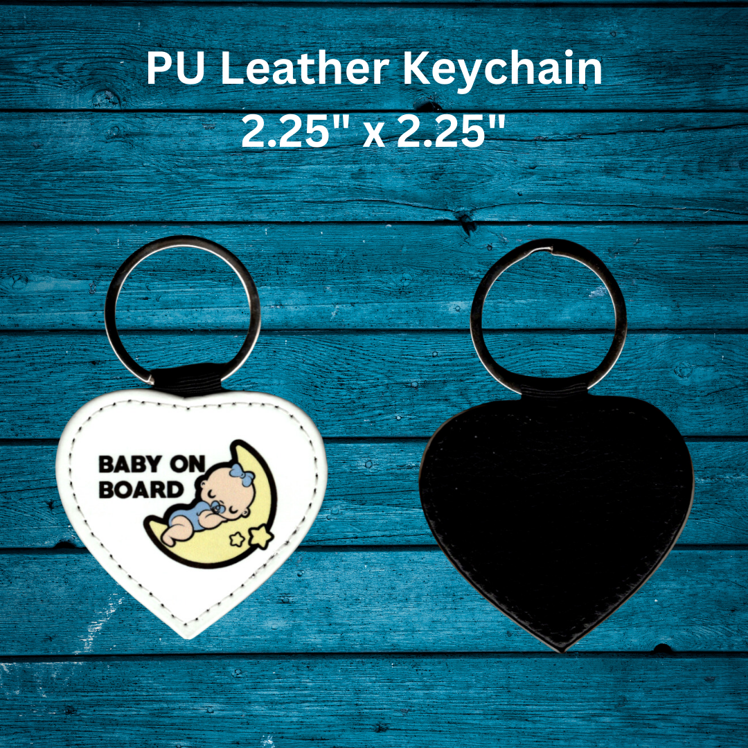 Faux Leather Heart Keychain