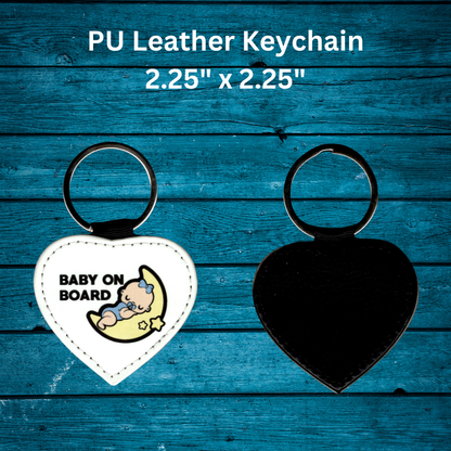 Faux Leather Heart Keychain