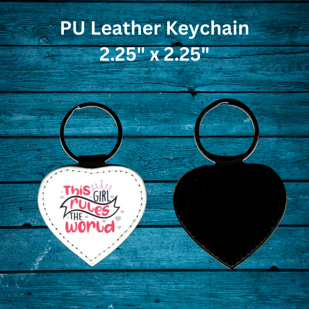 Faux Leather Heart Keychain