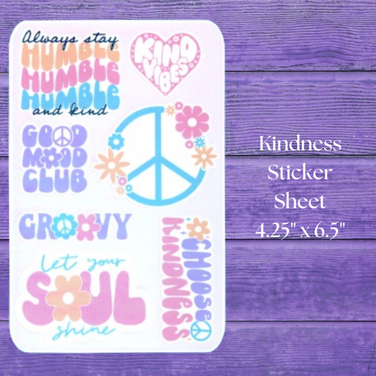 Retro Peace and Love Sticker Set