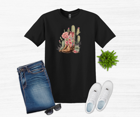 Cowboy Boots Short Sleeve Tee Shirt