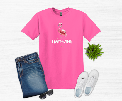 Flamazing Flamingo Short Sleeve Tee Shirt