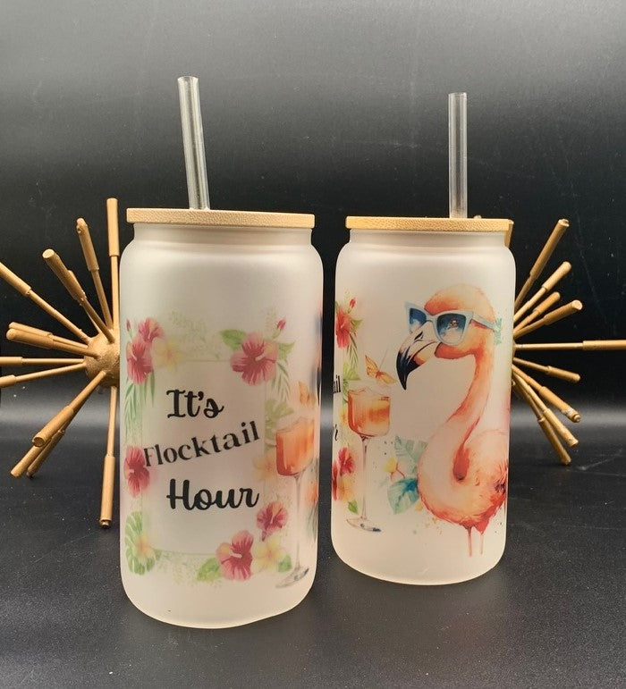 It's Flocktail Time Iced Coffee Glass Tumbler