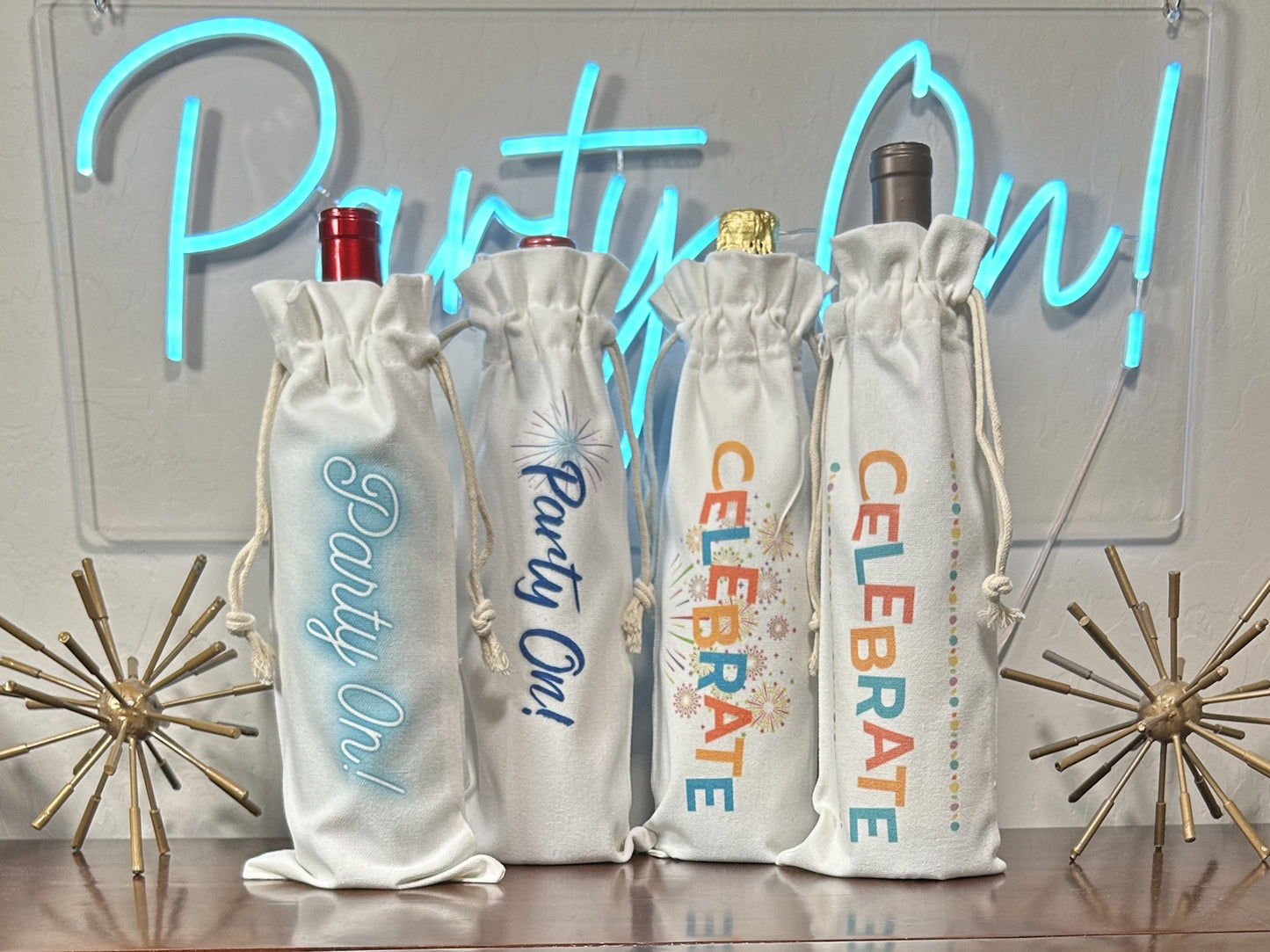 Celebrate and Party On Wine Bag Gift Bag