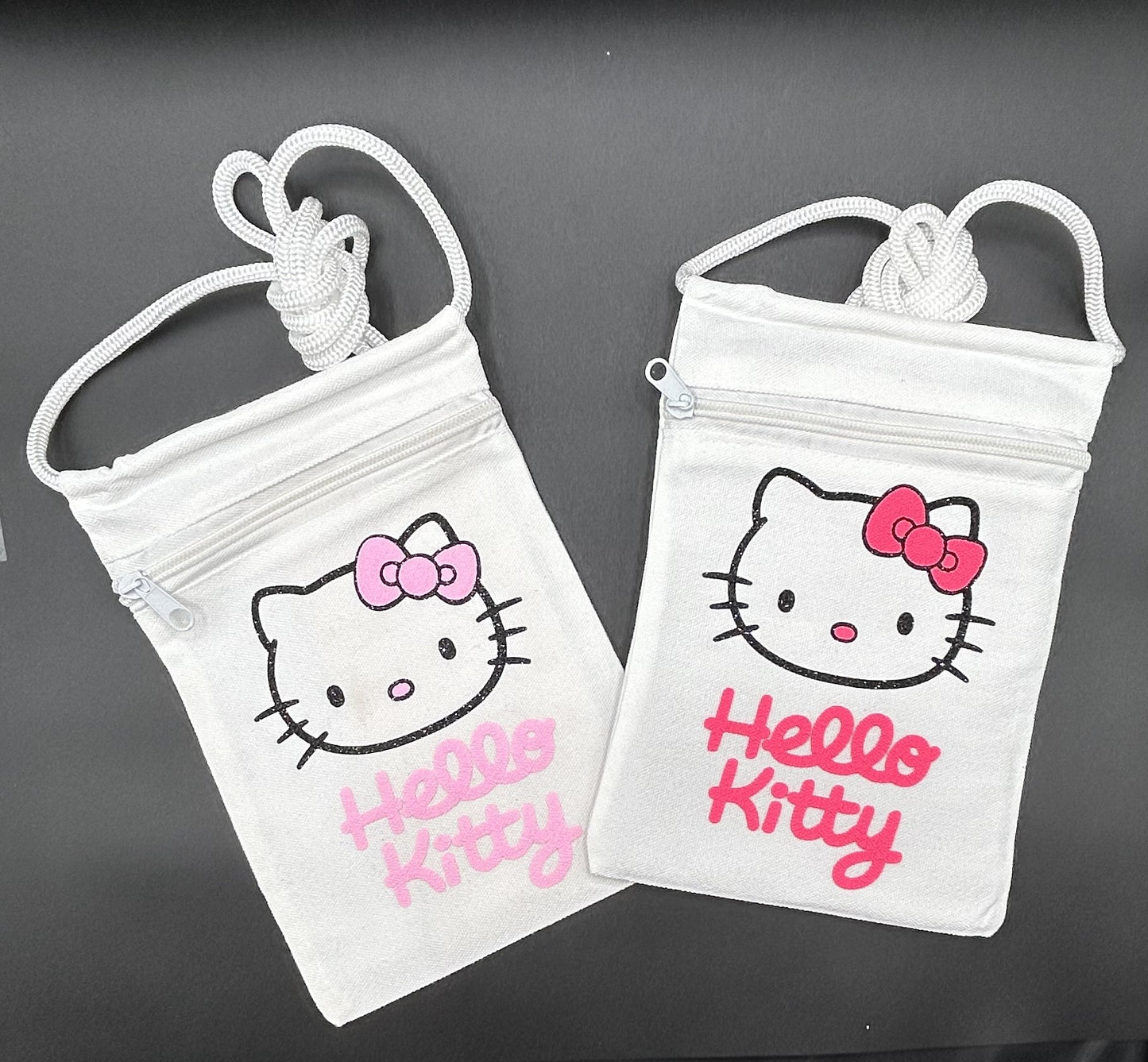 Neon Pink or Light Pink Kawaii Kitty Crossbody Bag