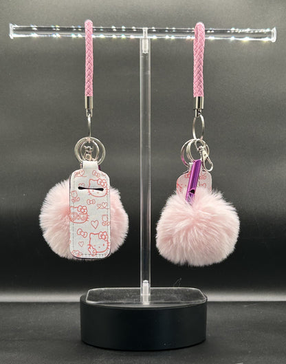 Kawaii Kitty Moxie Bling - Maximize Your Moxie - Pom-Pom, Chapstick Holder, Safety Whistle, Wristlet