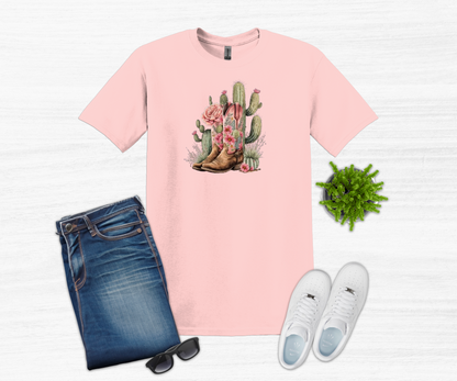 Cowboy Boots Short Sleeve Tee Shirt