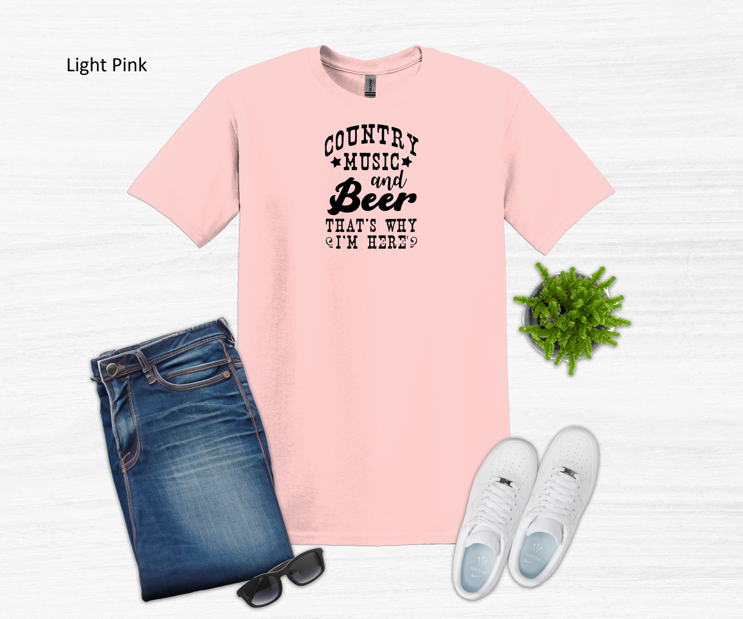 Cowboy Music and Beer Short Sleeve Tee Shirt