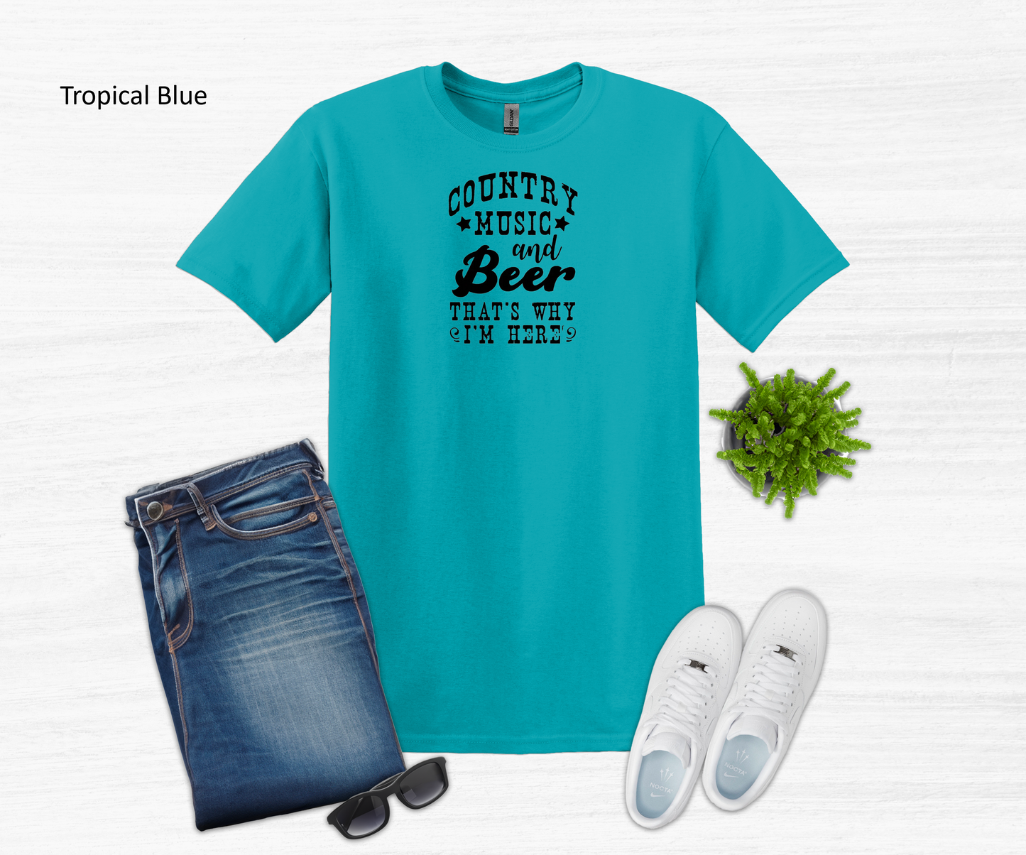 Cowboy Music and Beer Short Sleeve Tee Shirt