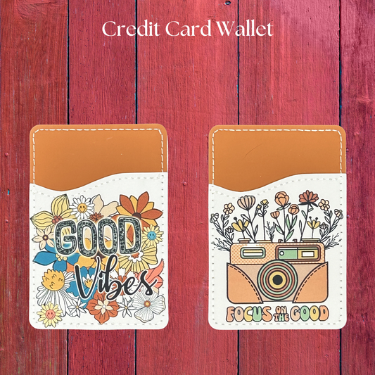 Positive Energy Phone Card Holder, Cute Print Card Wallet, Card Caddy, Credit Card Holder for Cell Phone, Moxie Bling