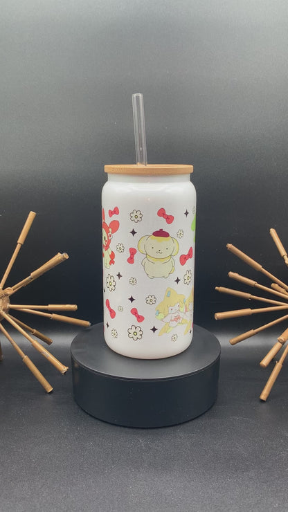 Sanrio Characters Kawaii Kitty Iced Coffee Glass Tumbler